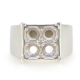 Men’s Sterling Silver Semi Mount Ring Setting – Round RD 5x5mm Solitaire Style - Syzjewelry